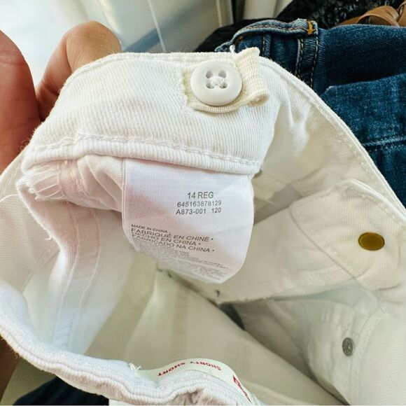 Levi’s Kids White Shorty Short Shorts Size 14 - Picture 9 of 9